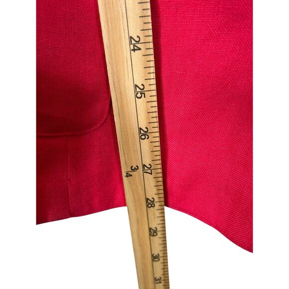 Talbots Irish Linen Blazer Womens Size 24W Hot Pink Lagenlook Career Work Office - Picture 10 of 11